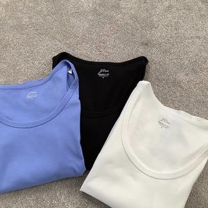 Lot of 3 J Crew Slim Perfect Fit Scoopneck Tees